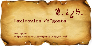 Maximovics Ágosta névjegykártya